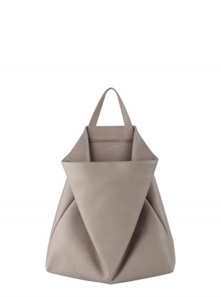 FLUKE tote bag in grey calfskin leather | TSATSAS