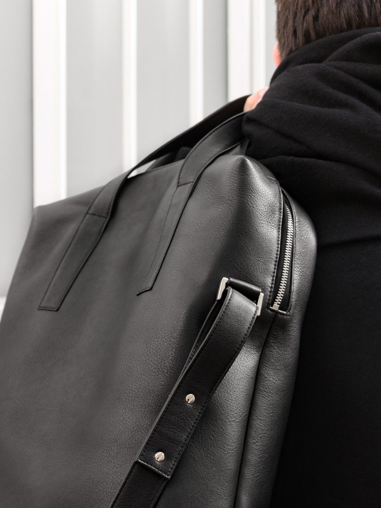 Loewe Goya Thin Leather Briefcase Bag in Black for Men