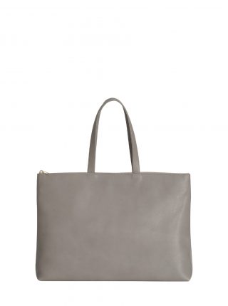 LUCID NINETY L tote bag in grey calfskin leather | TSATSAS