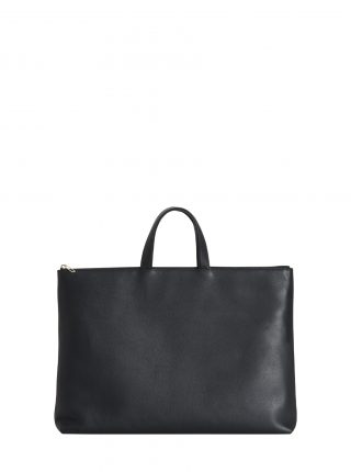 LUCID NINETY tote bag in black calfskin leather | TSATSAS