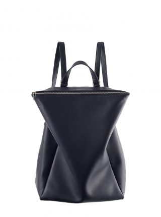 MARSH backpack in navy blue calfskin leather | TSATSAS