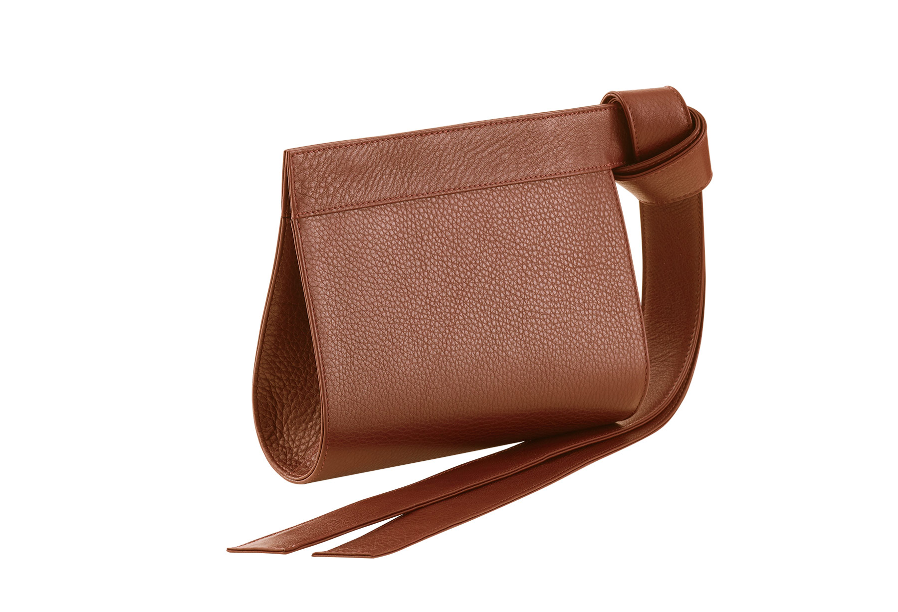 TAPE XS clutch bag in tan calfskin leather | TSATSAS