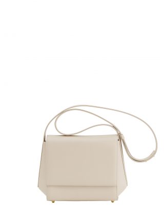 TURIN shoulder bag in ivory calfskin leather | TSATSAS