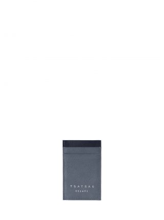 CREAM TYPE 2 card holder in slate blue calfskin leather | TSATSAS