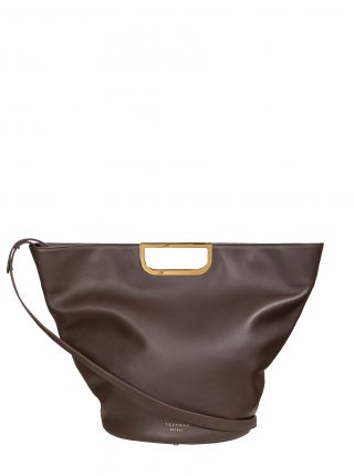 ANOUK tote bag in dark brown calfskin leather | TSATSAS