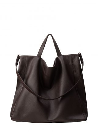 FABER 2 shoulder bag in dark brown calfskin leather | TSATSAS