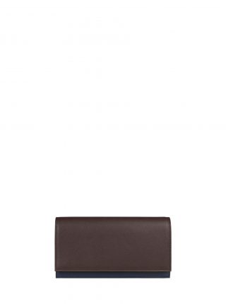 CREAM TYPE 10 wallet in dark brown calfskin leather | TSATSAS