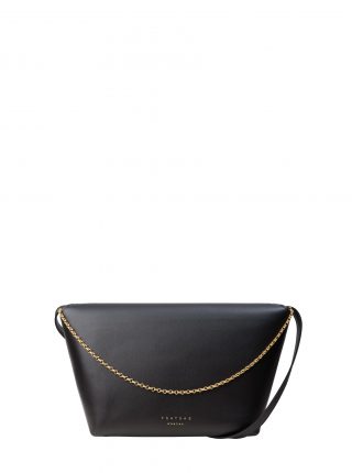 OLIVE L shoulder bag in black calfskin leather | TSATSAS