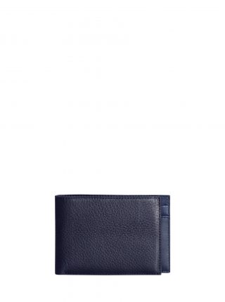 CREAM TYPE 6 wallet in navy calfskin leather | TSATSAS