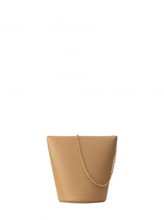 OLIVE shoulder bag in cashew calfskin leather | TSATSAS