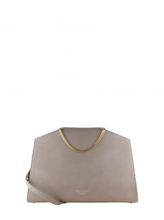 SUEZ 2 shoulder bag in grey calfskin leather | TSATSAS