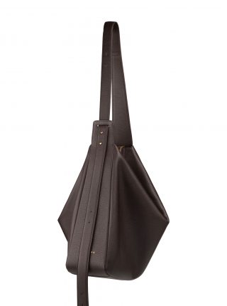 MERAL shoulder bag in dark brown calfskin leather | TSATSAS